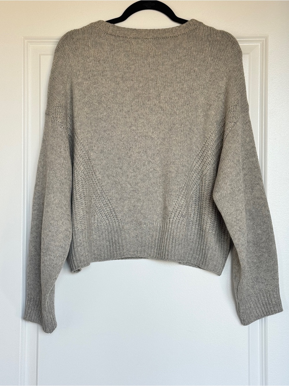 EUC QUINCE 100% Yak Wool Pointelle Detail Relaxed Crew Warm Heather Grey Size XL - Picture 7 of 15